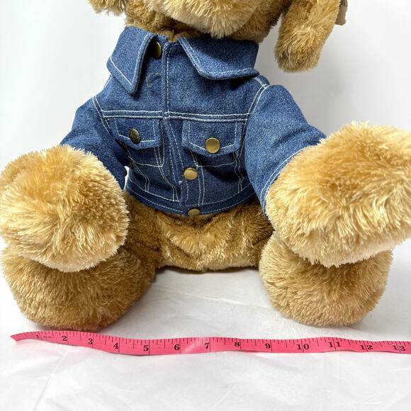 GUND Plush Dog #45544 Tan Stuffed Animal w/ Denim Overalls Exclusive Edition 15" - Picture 3 of 10